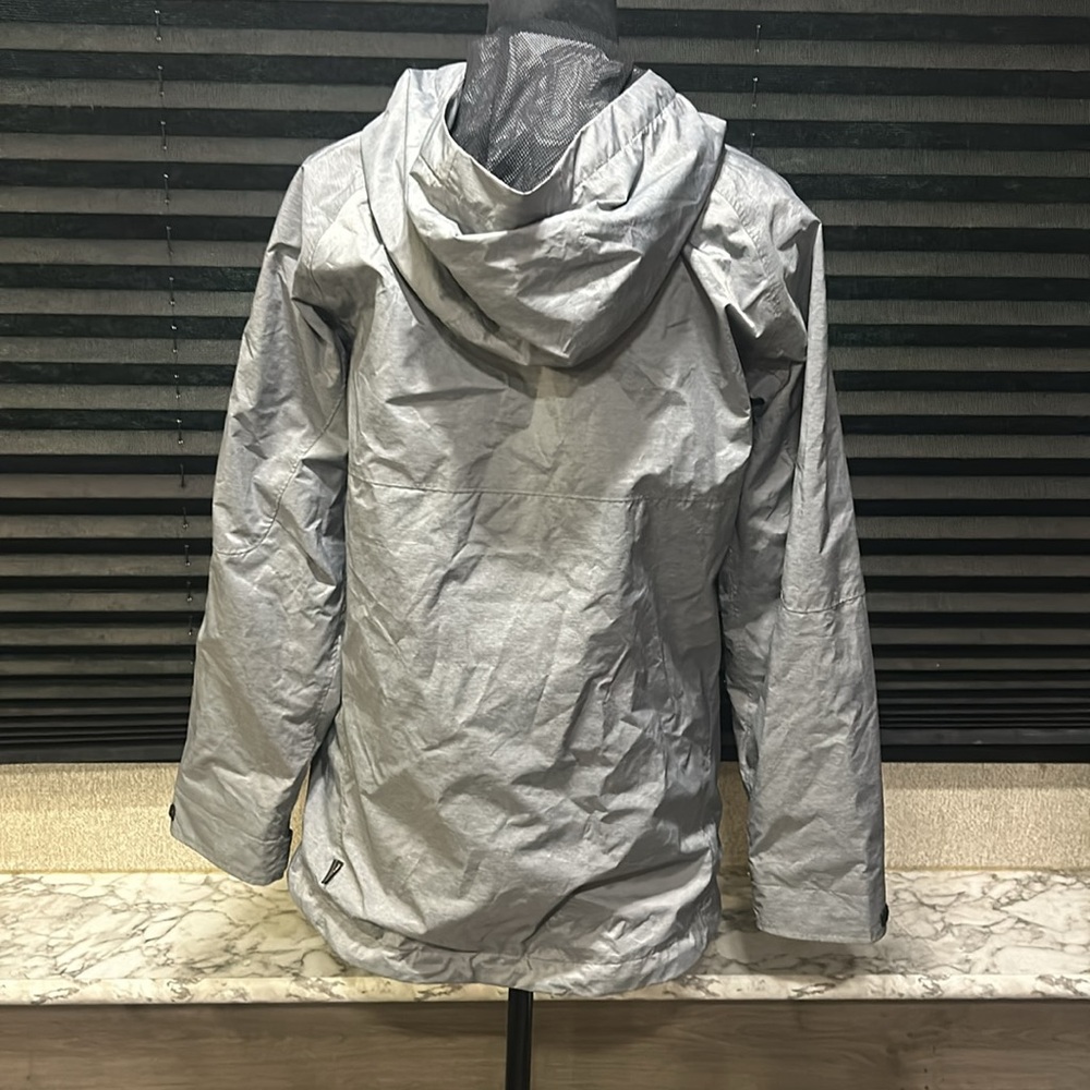 Burton Boys Youth Grey Dryride Mesh Lined Zip Front Hooded Windbreaker XL - Picture 3 of 7